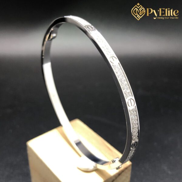 Cartier Love Bracelet Diamonds-paved Small Model Custom Made 18K White Gold