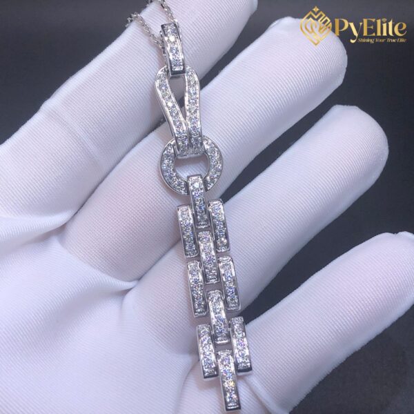 Custom Made 1:1 Cartier Agrafe Necklace 18K White Gold Pave Diamond